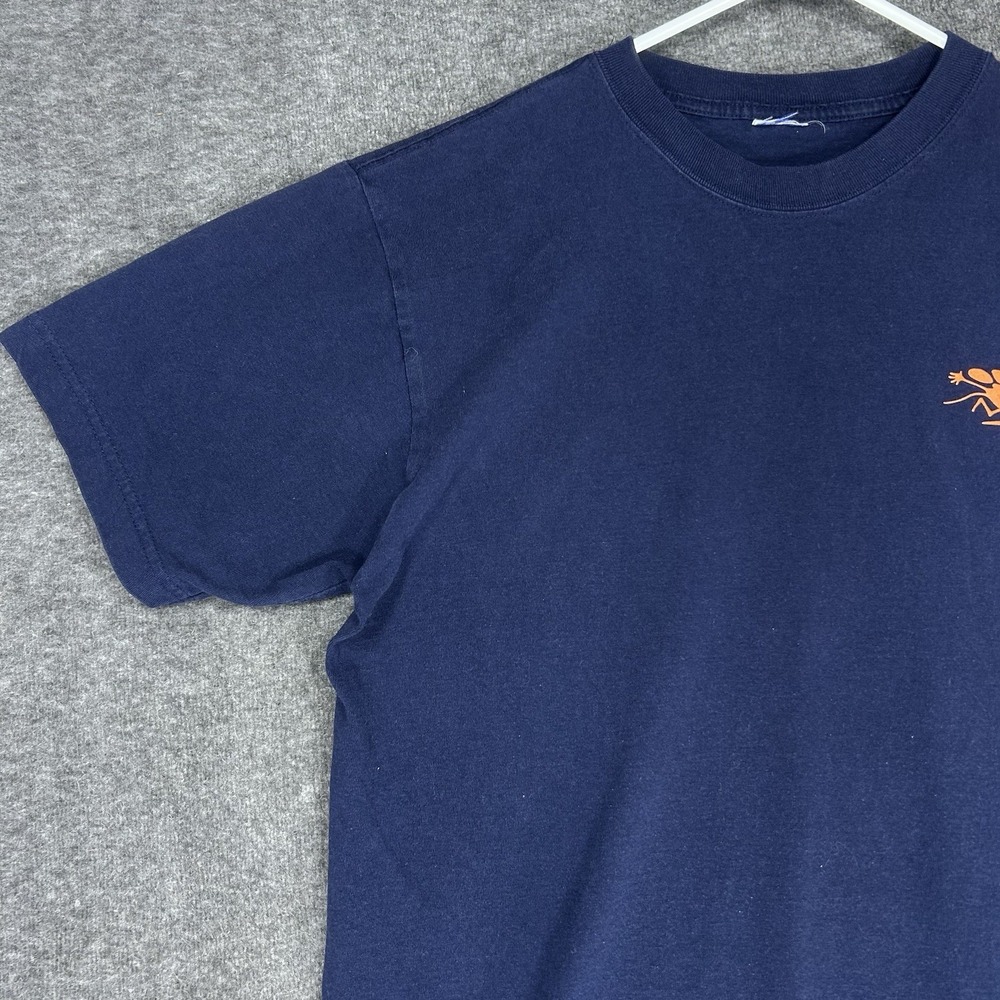 Vintage 90s Stanley Mouse T shirt Mens L Blue 1996 Eric Clapton Flaming Guitar - Picture 5 of 12